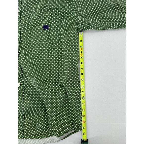 Cinch Button Up Shirt Size L Star Print Green Western Rodeo Dress Cowboy Cotton‌ - Picture 13 of 16